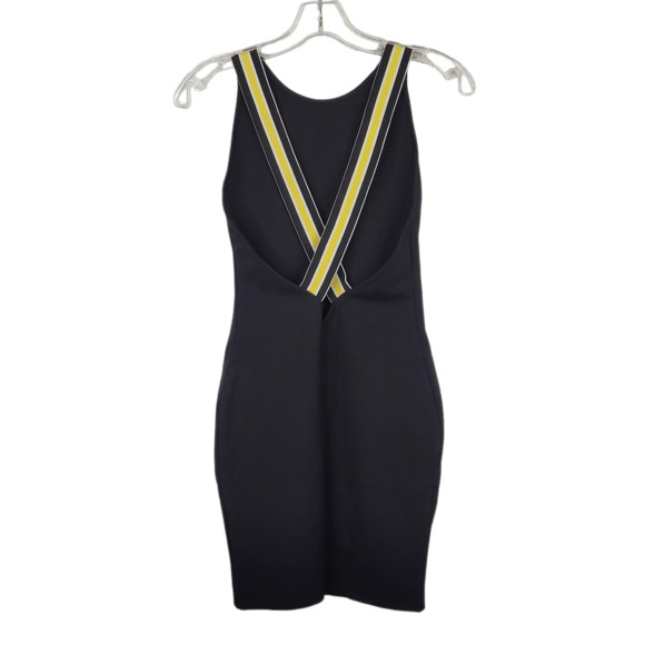Revolve By The Way Eloise Cross Back Mini Dress XS Black Yellow Contrast Strap - Picture 8 of 16